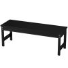 Outsunny 47 Inch HDPE Outdoor Backless Patio Bench Black