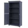 Gray Outdoor Garden Storage Shed Waterproof Galvanized Roof Lockable Door