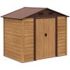 Metal Outdoor Storage Shed 7.7 x 6.4 with 2 Doors 4 Ventilation for Patio Backyard Lawn