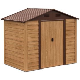 Metal Outdoor Storage Shed 7.7 x 6.4 with 2 Doors 4 Ventilation for Patio Backyard Lawn