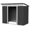 8x4 FT Metal Garden Shed with Lockable Doors and Vented Steel Frame