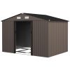 9 x 6 FT Outdoor Garden Storage Shed with Sliding Doors