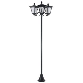 Solar Lamp Post Lights Triple Head Vintage Street Light for Backyard Garden Pathway Driveway