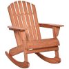 Teak Adirondack Rocking Chair with Slatted Wooden Design