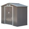 7 x 4 FT Metal Garden Storage Shed with Tool Organizer