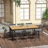 8 Person Rectangular Outdoor Dining Table with HDPE Wood Top
