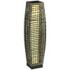 Solar LED Outdoor Floor Lamp Brushed PE Wicker Patio Lantern Indoor Outdoor Light