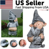 Funny Pooping Naughty Gnome Resin Garden Statue Outdoor Ornament