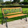 49.5" Patio Park Garden Bench – Outdoor Porch Chair Bench for Yard, Lawn, Backyard