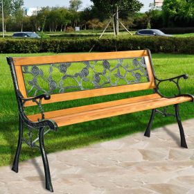 49.5" Patio Park Garden Bench – Outdoor Porch Chair Bench for Yard, Lawn, Backyard