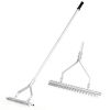 20 Inch Aluminum Lawn Soil Rake with Long Handle