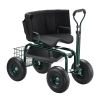 VEVOR Rolling Garden Seat Adjustable Height 360° Swivel Gardening Stool Cart 400 LB Capacity