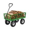 VEVOR 680 lb Steel Garden Cart on Wheels Heavy Duty Metal Utility Yard Wagon with 10 Inch Tires
