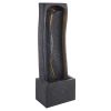 VEVOR 38.58 Inch Outdoor Water Fountain Rock Base Waterfall Fountain with LED Light and Pump for Garden Patio Decor