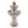 VEVOR 36.5 Inch Outdoor Water Fountain 2 Tier Rock Base Fiberglass Resin Fountain with Pump Garden Patio Decor