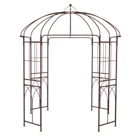 8.4 x 7 Feet Wide Birdcage Shape Garden Arbor Outdoor Metal Garden Arch Trellis Wedding Patio Decor
