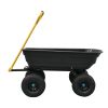 400 lbs Capacity Poly Landscape & Garden Dump Cart; Black Color