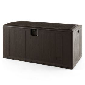 130 Gallon Patio All Weather Storage Container with Lockable Lid Outdoor Deck Box Storage Bin