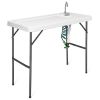 Folding Camping Cleaning Table with Sink & Faucet Sprayer – Portable Outdoor Cutting & Washing Station for Camping, BBQ, Fishing & Garden Use