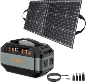 GOFORT 330W Portable Power Station 299Wh Solar Generator Backup Battery Compatible 100W Solar Panel Foldable Charger