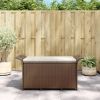 45.7 Inch Brown PE Rattan Outdoor Garden Bench Patio Seating