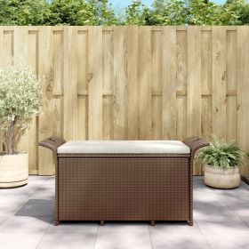 45.7 Inch Brown PE Rattan Outdoor Garden Bench Patio Seating