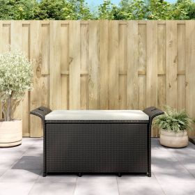 Black PE Rattan Garden Bench Outdoor Patio Wicker Style Seating