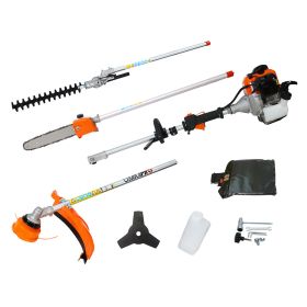 56CC 4-in-1 Multi-Functional Gas Trimming Tool 2-Cycle Garden System Pole Saw Hedge Trimmer Grass Trimmer Brush Cutter EPA Compliant