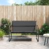 Garden Bench Anthracite Powder-coated steel 2-seater Durable