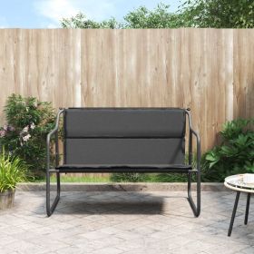 Garden Bench Anthracite Powder-coated steel 2-seater Durable