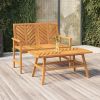Solid Acacia Wood Garden Bench Natural Outdoor Patio Seating Bench