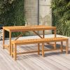 Brown Solid Acacia Wood Garden Bench Large Outdoor Patio Seating