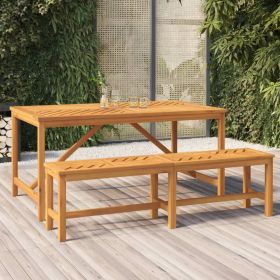 Brown Solid Acacia Wood Garden Bench Large Outdoor Patio Seating
