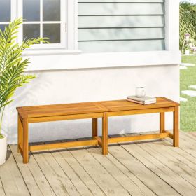 59.1 Inch Solid Acacia Wood Garden Bench Brown