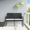 2 Seater Black Anthracite Garden Patio Bench