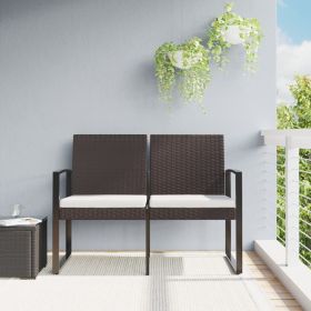2 Seater Brown Anthracite Garden Patio Bench