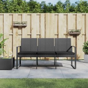 3-Seater Garden Bench Dark Grey & Anthracite – Outdoor Patio Bench