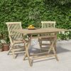 Folding Garden Table Grey Solid Teak Wood Outdoor Patio Table