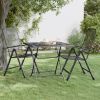 Large Garden Table Anthracite Expanded Metal Mesh – Durable Outdoor Patio Dining Table for Yard, Porch, Balcony & Garden Use