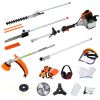 10 in 1 Multi Function Garden Tool 52CC 2 Cycle Gas Trimmer System Pole Saw Hedge Grass Trimmer