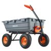VEVOR Garden Cart Durable Poly Dump Cart Steel Frame Dual Function Handle