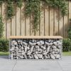 Compact Garden Bench Natural Solid Pine Wood & Galvanized Steel Frame