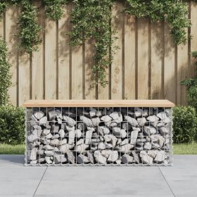 Compact Garden Bench Natural Solid Pine Wood & Galvanized Steel Frame