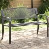 Standard Garden Bench Black Powder-Coated Steel – Durable Outdoor Patio Bench