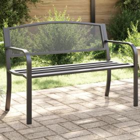 Standard Garden Bench Black Powder-Coated Steel – Durable Outdoor Patio Bench