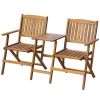 Foldable Acacia Wood Garden Bench Medium Brown Outdoor Patio Seating