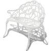 39.4 Inch White Cast Aluminum Garden Bench Cast Iron Style Durable Outdoor Patio Bench