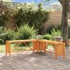 Brown Solid Acacia Wood Garden Bench 46.1 Inch Outdoor Patio Seating
