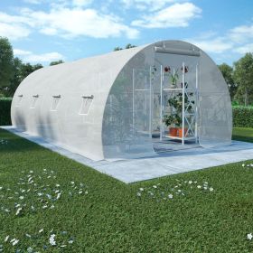 Greenhouse White PE mesh fabric, galvanized steel 194ftÂ²