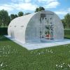 White PE Mesh Walk In Greenhouse 145 ft² Galvanized Steel Frame Outdoor Plant Shelter